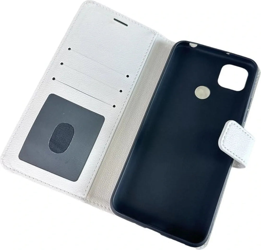 Xiaomi Redmi 9C Hoesjes – Portemonnee Book Case – Pasjeshouder – Magneetsluiting – Wit-Ilumina Benelux