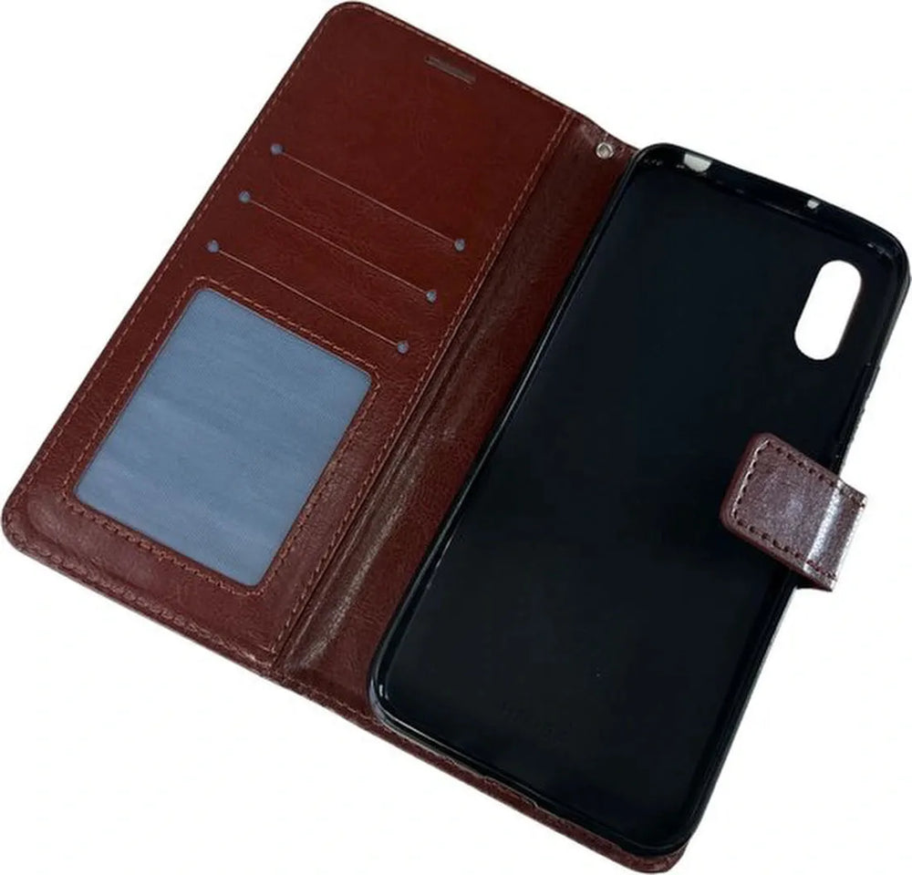 Xiaomi Redmi 9A Hoesjes – Portemonnee Book Case – Pasjeshouder – Magneetsluiting – Bruin-Ilumina Benelux