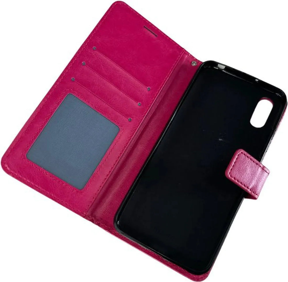 Xiaomi Redmi 9A Hoesjes – Portemonnee Book Case – Pasjeshouder – Magneetsluiting – Roze-Ilumina Benelux