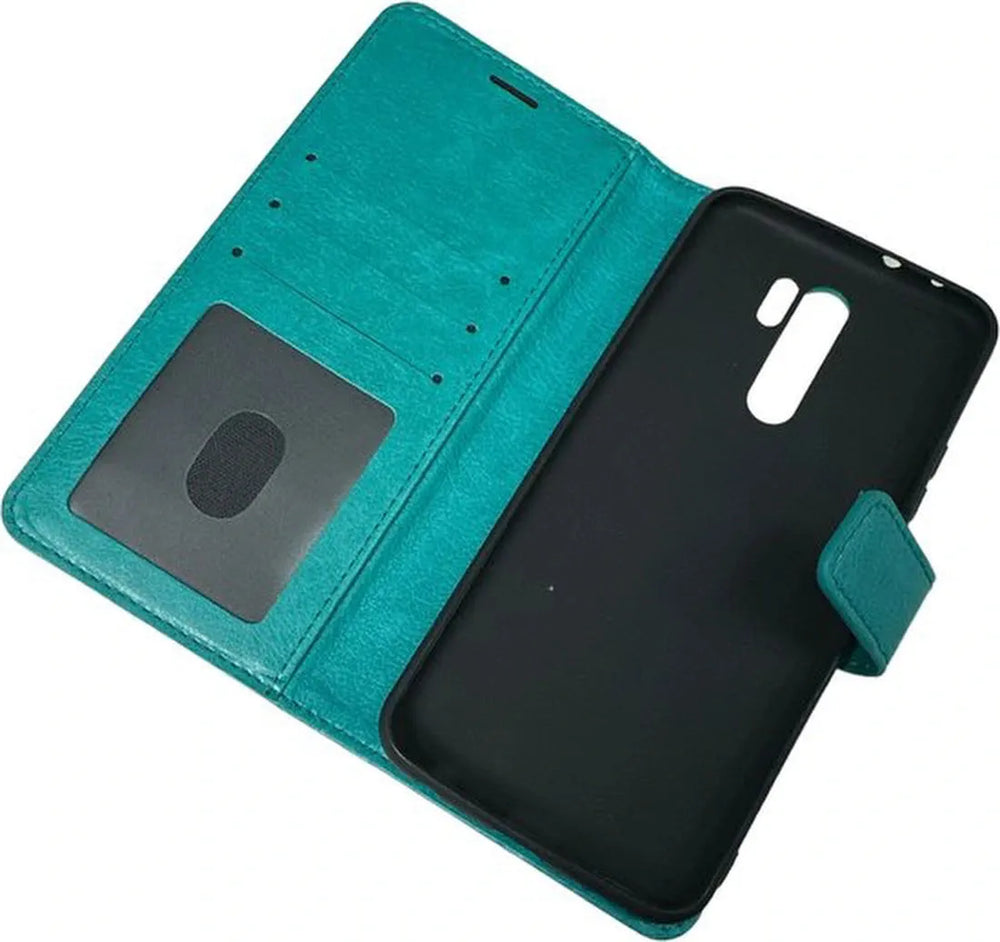 Xiaomi Redmi 9 Hoesjes – Portemonnee Book Case – Pasjeshouder – Magneetsluiting – Mint-Ilumina Benelux