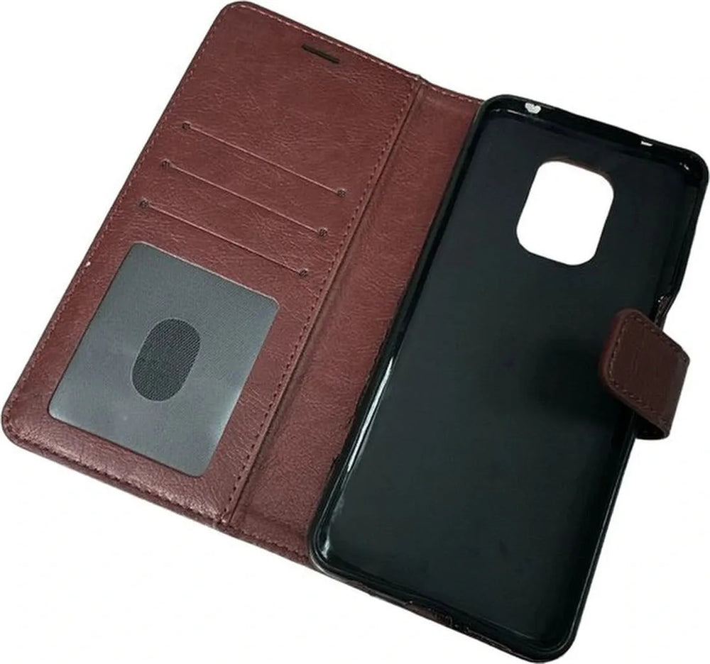 Xiaomi Redmi Note 10 Lite Hoesjes – Portemonnee Book Case – Pasjeshouder – Magneetsluiting – Bruin-Ilumina Benelux