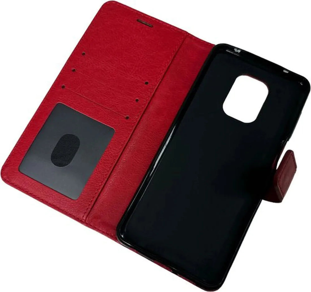 Xiaomi Redmi Note 10 Lite Hoesjes – Portemonnee Book Case – Pasjeshouder – 2x Gehard Glas Screenprotector – Rood-Ilumina Benelux