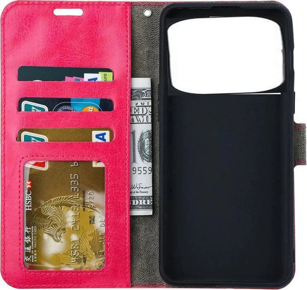 Xiaomi Mi 11 Ultra Hoesjes – Portemonnee Book Case – Magneetsluiting – 2x Gehard Glas Screenprotector – Roze-Ilumina Benelux