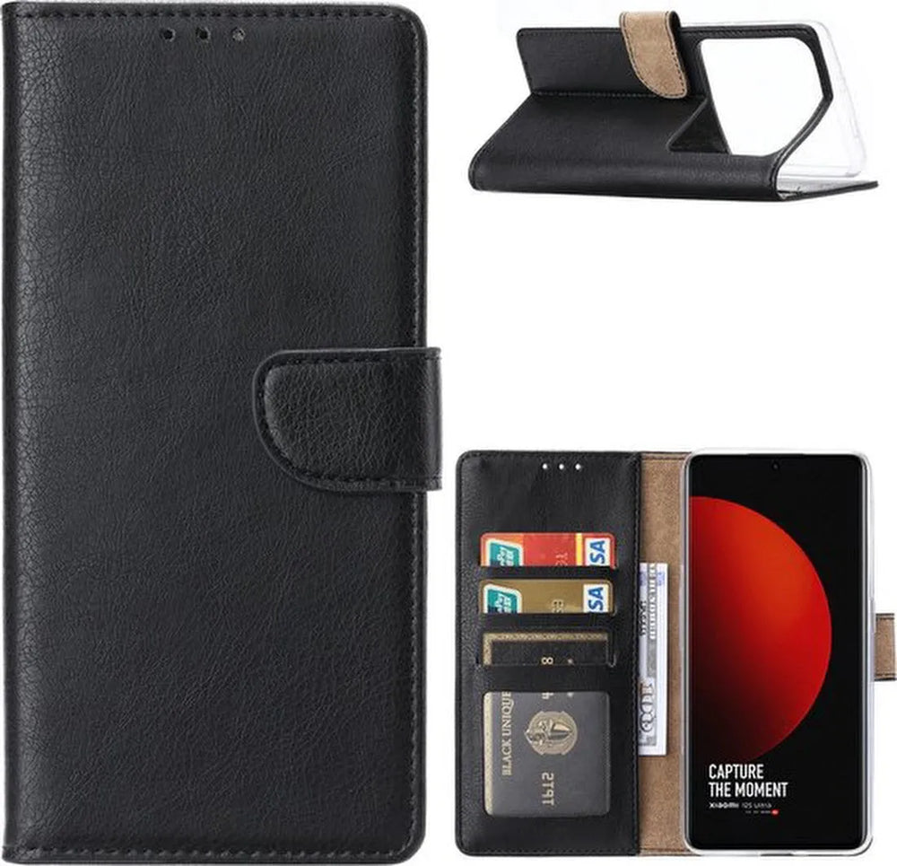 Xiaomi Mi 12S Ultra Hoesjes – Portemonnee Book Case – Pasjeshouder – Magneetsluiting – Zwart-Ilumina Benelux