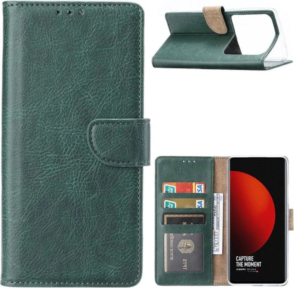 Xiaomi Mi 12S Ultra Hoesjes – Portemonnee Book Case – Pasjeshouder – Magneetsluiting – Groen-Ilumina Benelux