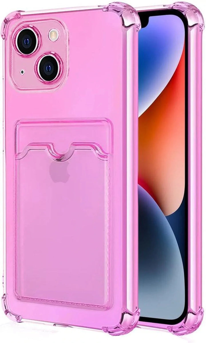 iPhone 14 Hoesjes – TPU Backcover – Schokbestendig – Pasjeshouder – Roze-Ilumina Benelux