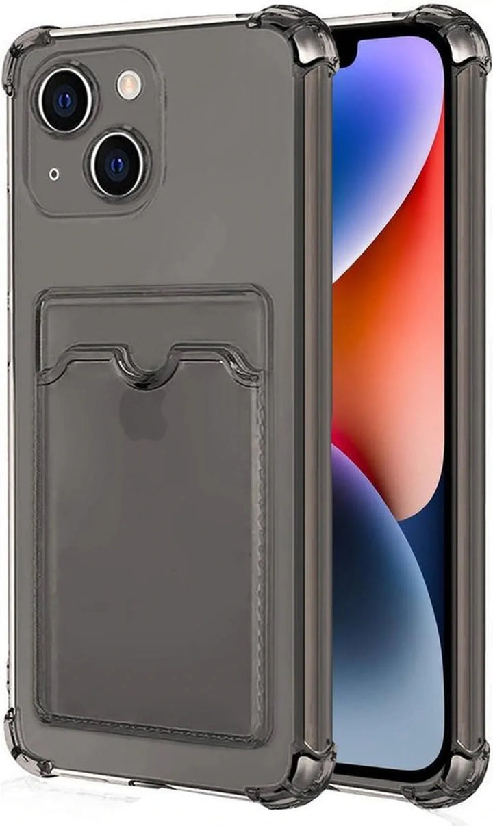 iPhone 13 Hoesjes – TPU Backcover – Schokbestendig – Pasjeshouder – Grijs-Ilumina Benelux