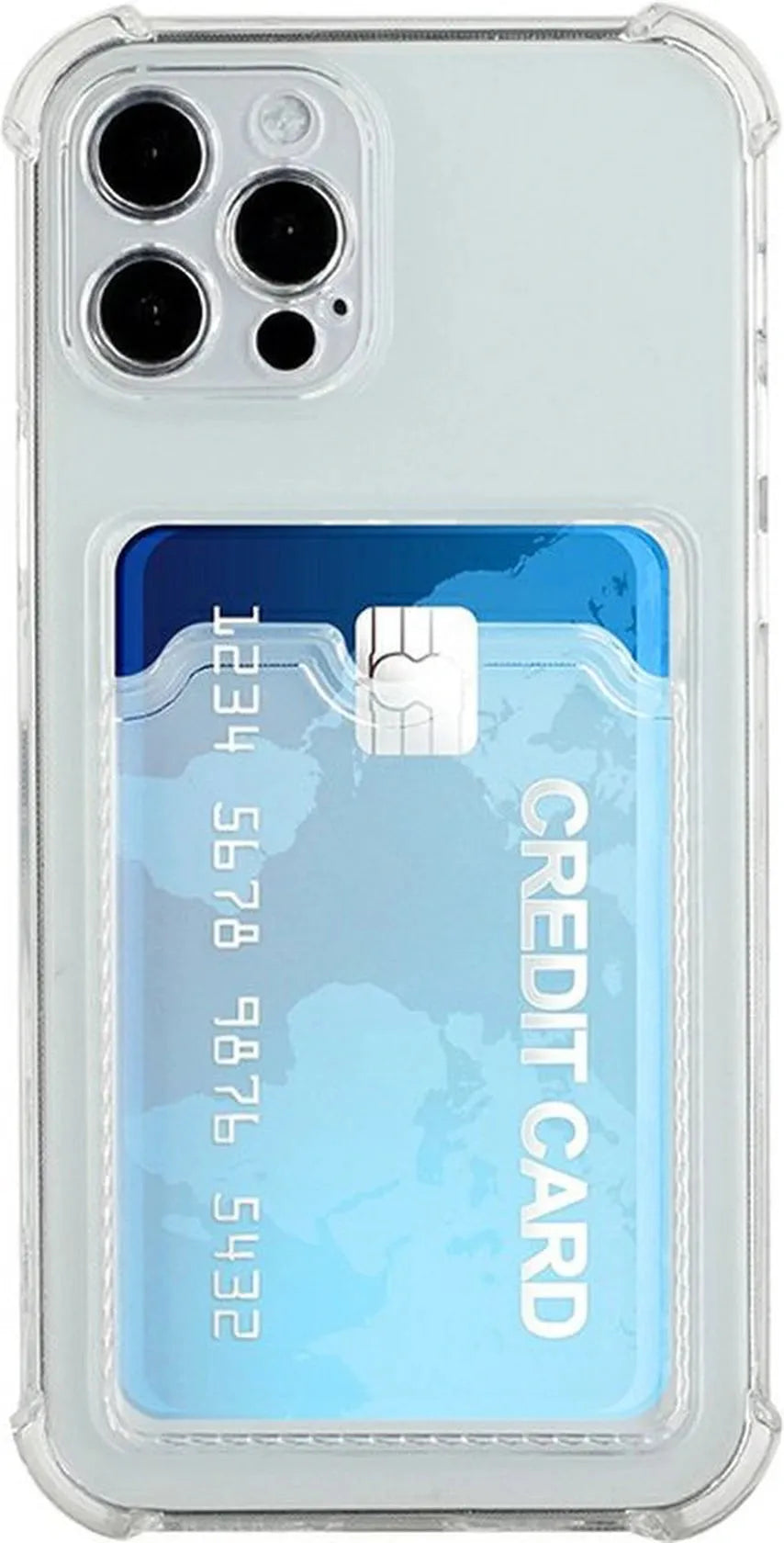 iPhone 13 Pro Hoesjes – TPU Backcover – Schokbestendig – Pasjeshouder – Transparant-Ilumina Benelux