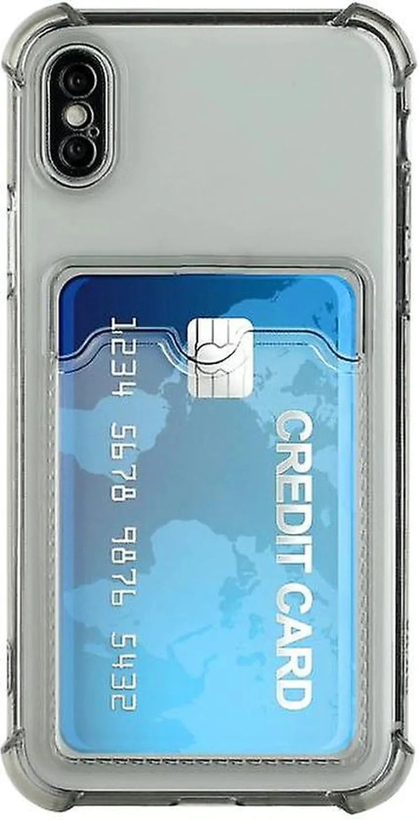 iPhone X / XS Hoesjes – TPU Backcover – Schokbestendig – Pasjeshouder – Grijs-Ilumina Benelux