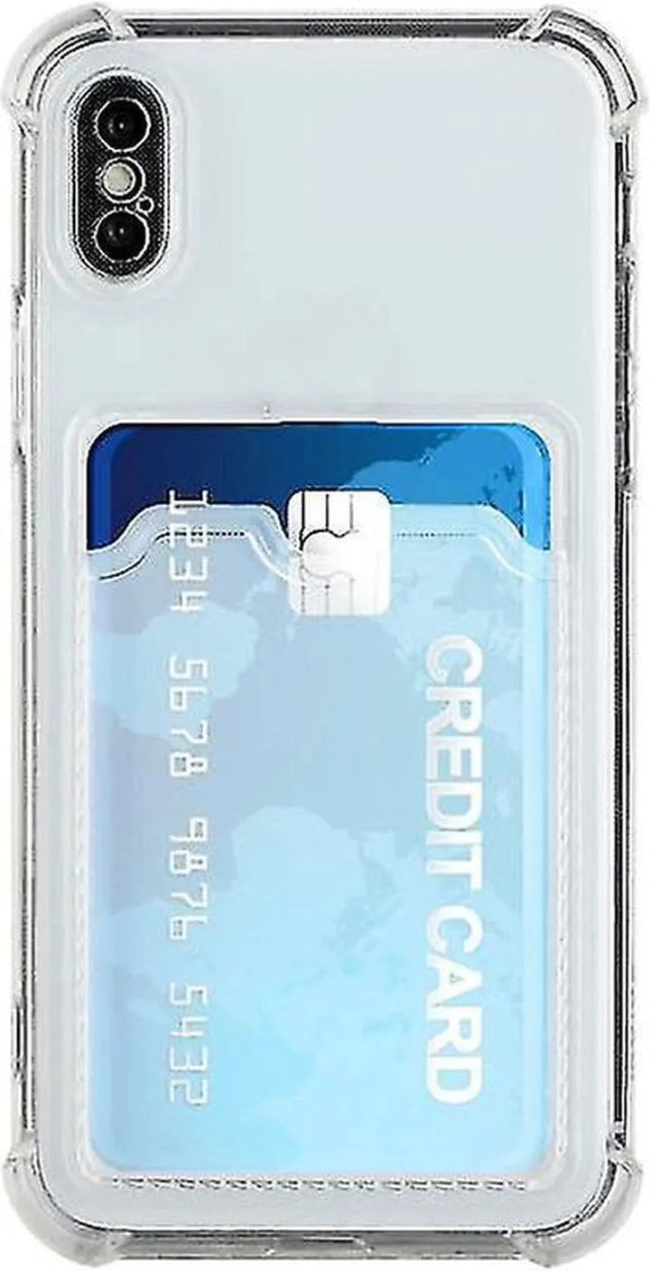 iPhone X / XS Hoesjes – TPU Backcover – Schokbestendig – Pasjeshouder – Transparant-Ilumina Benelux