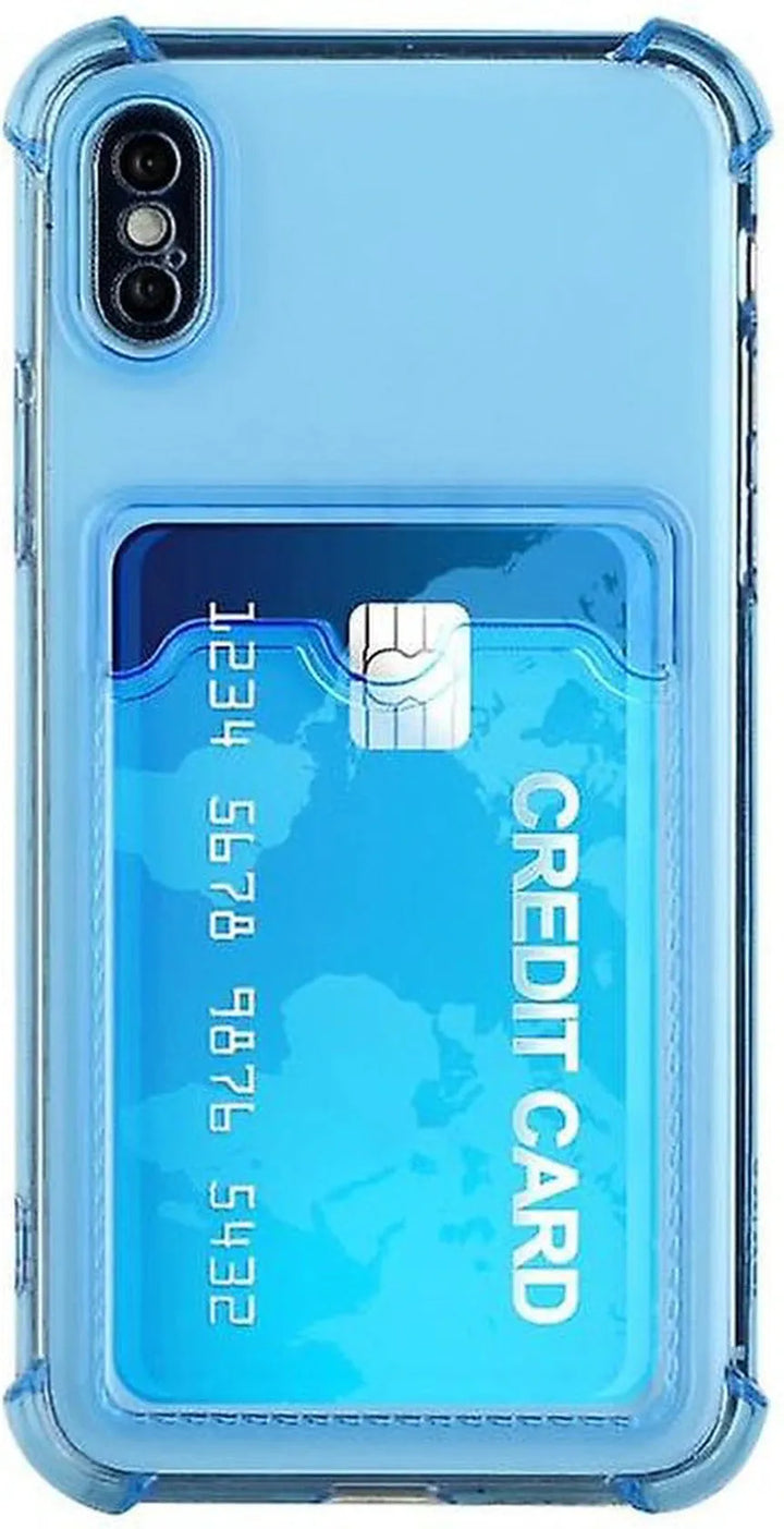 iPhone Xs Max Hoesjes – TPU Backcover – Schokbestendig – Pasjeshouder – Blauw-Ilumina Benelux