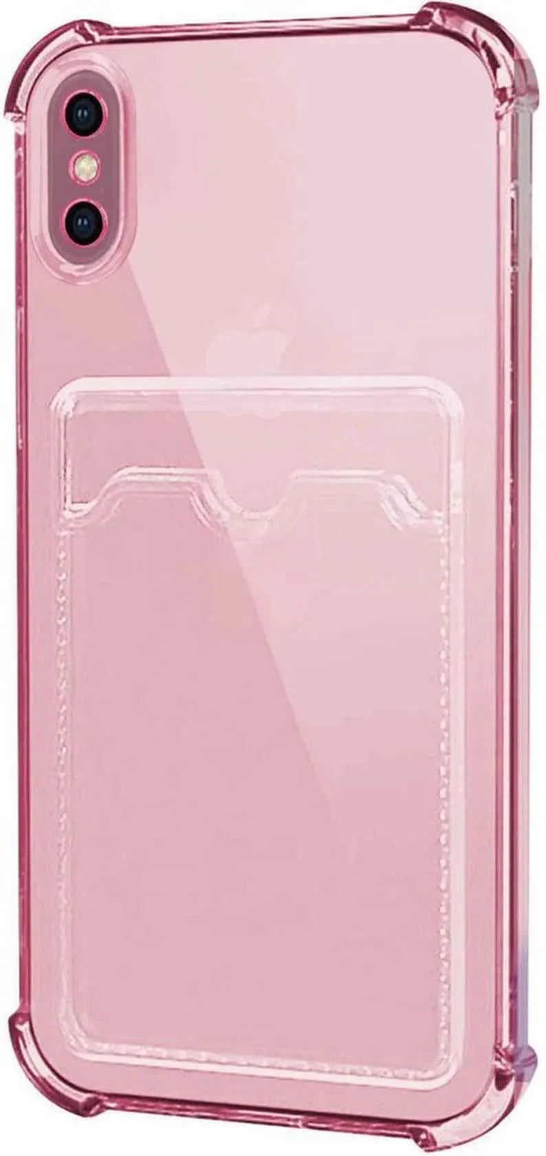 iPhone X/XS Hoesjes – TPU Backcover – Schokbestendig – Pasjeshouder – Roze-Ilumina Benelux