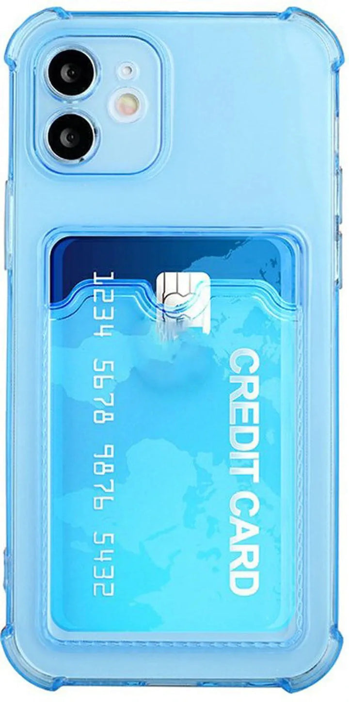 iPhone 12 Hoesjes – TPU Backcover – Schokbestendig – Pasjeshouder – Blauw-Ilumina Benelux
