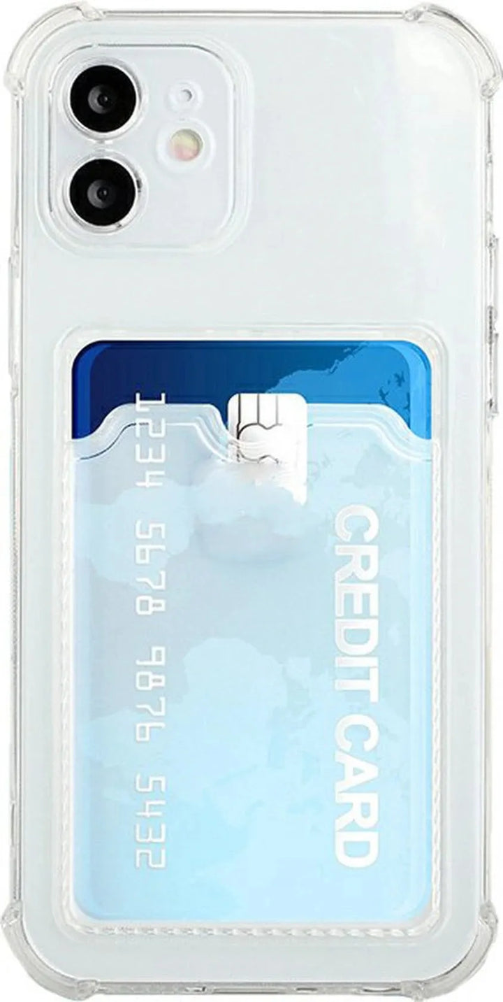 iPhone 12 Hoesjes – Transparante TPU Backcover – Schokbestendig – Pasjeshouder-Ilumina Benelux