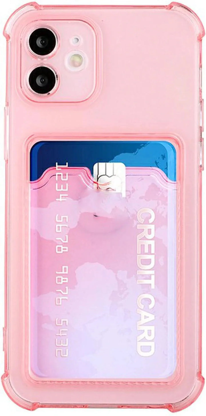 iPhone 12 Hoesjes – TPU Backcover – Schokbestendig – Pasjeshouder – Roze-Ilumina Benelux