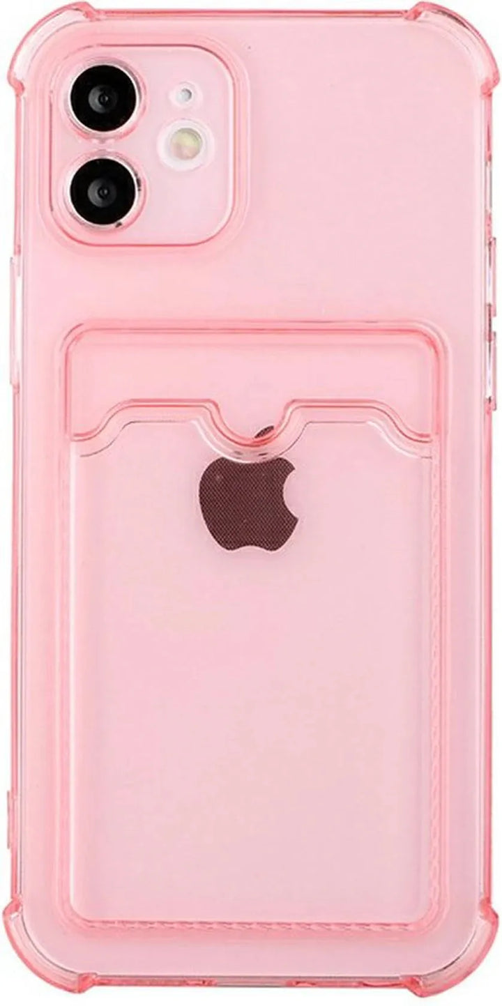 iPhone 12 Hoesjes – TPU Backcover – Schokbestendig – Pasjeshouder – Roze-Ilumina Benelux