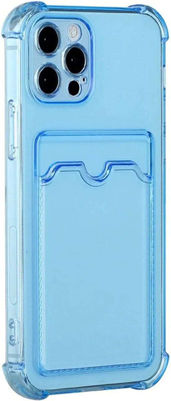 iPhone 12 Pro Max Hoesjes – TPU Backcover – Schokbestendig – Pasjeshouder – Blauw-Ilumina Benelux