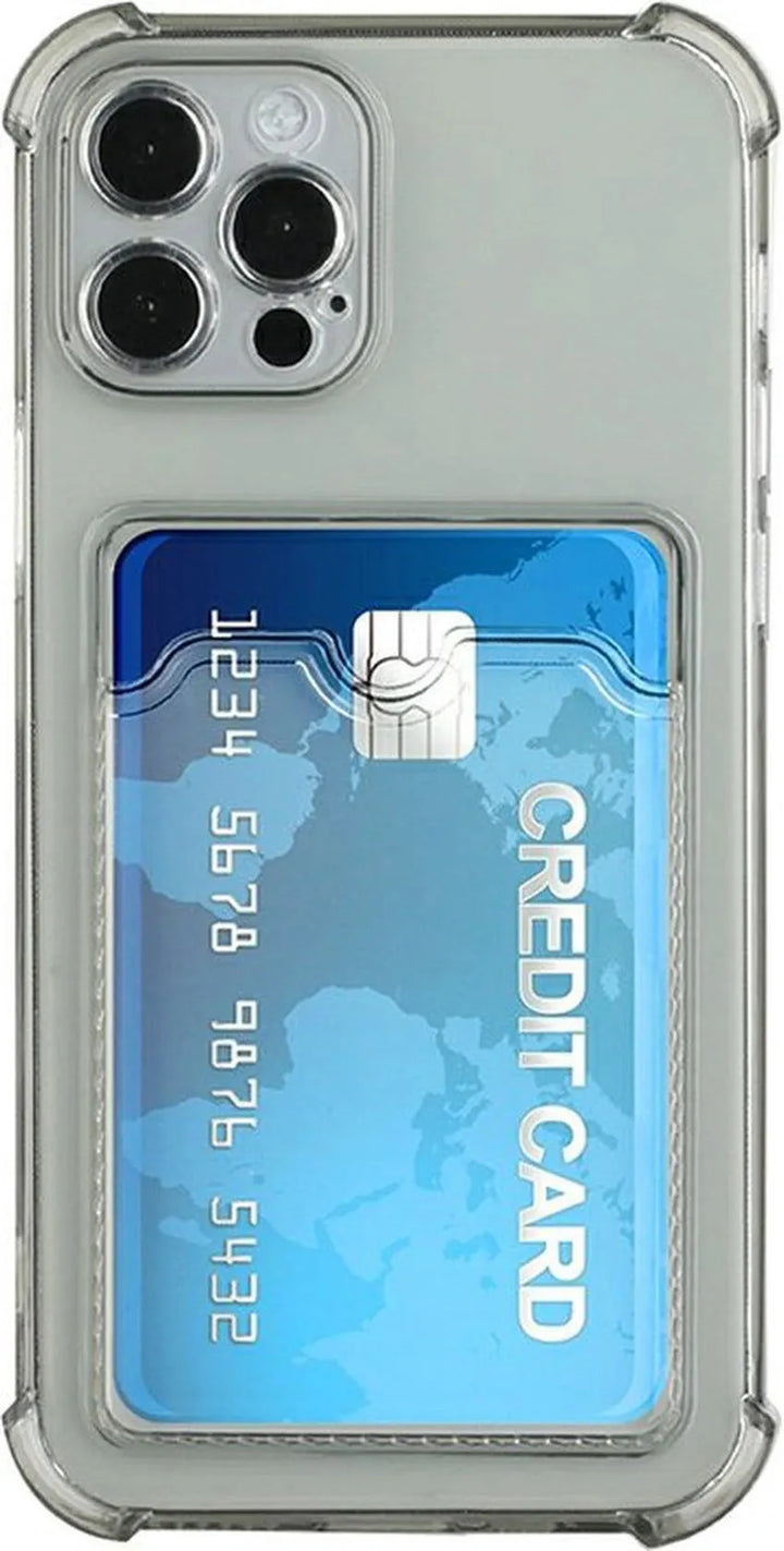 iPhone 12 Pro Max Hoesjes – TPU Backcover – Schokbestendig – Pasjeshouder – Grijs-Ilumina Benelux