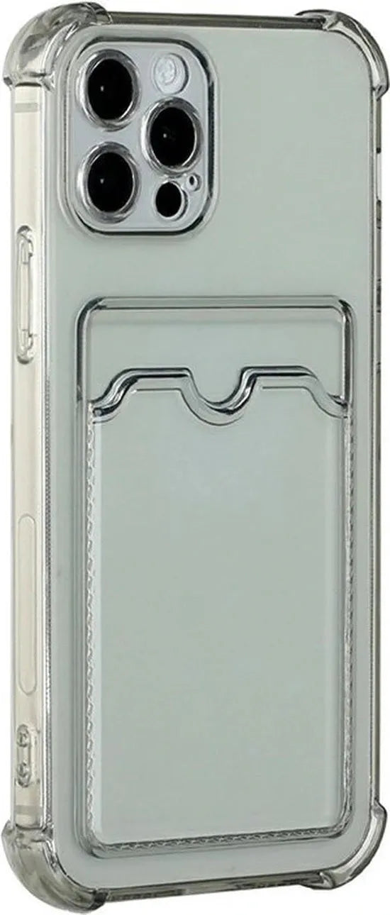 iPhone 12 Pro Max Hoesjes – TPU Backcover – Schokbestendig – Pasjeshouder – Grijs-Ilumina Benelux