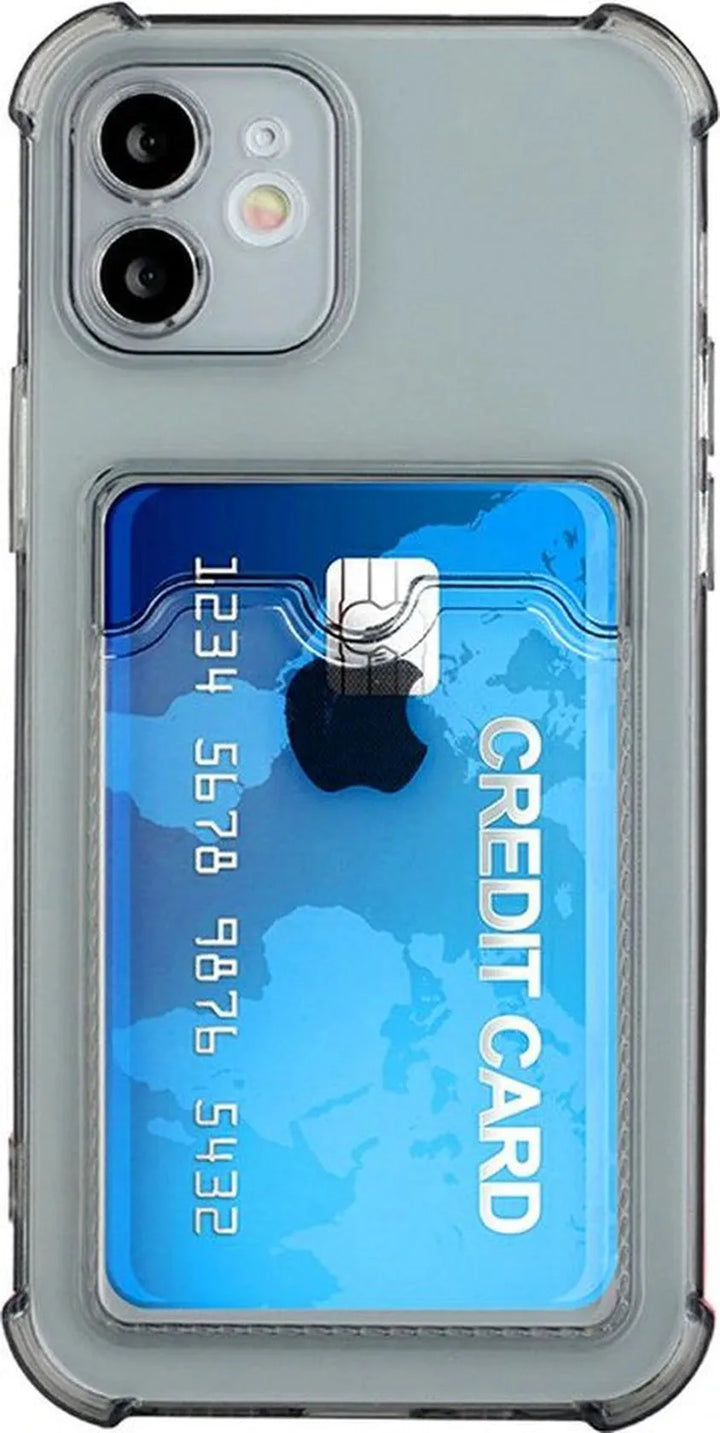iPhone 11 Hoesjes – TPU Backcover – Schokbestendig – Pasjeshouder – Grijs-Ilumina Benelux