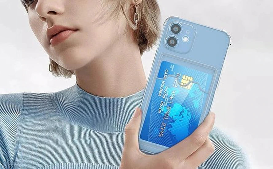 Samsung Galaxy A22 4G Hoesjes – Schokbestendige TPU Backcover – Kaarthouder Pasjeshouder – Blauw