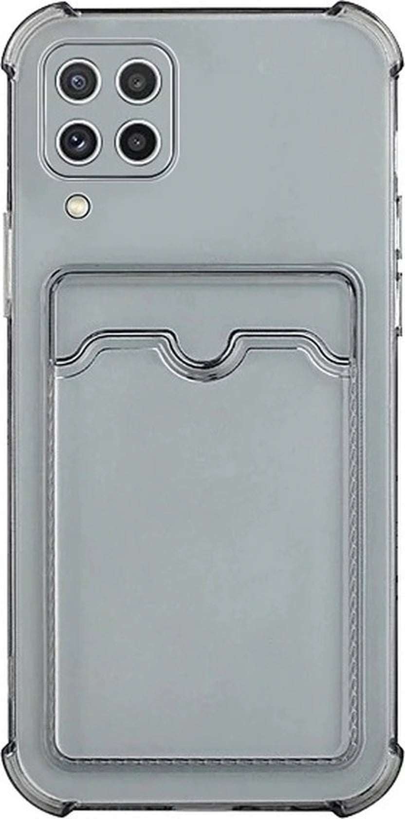 Schokbestendig TPU Hoes Kaarthouder Geschikt voor: Samsung Galaxy A22 4G - Grijs - Hoesje met Pasjeshouder