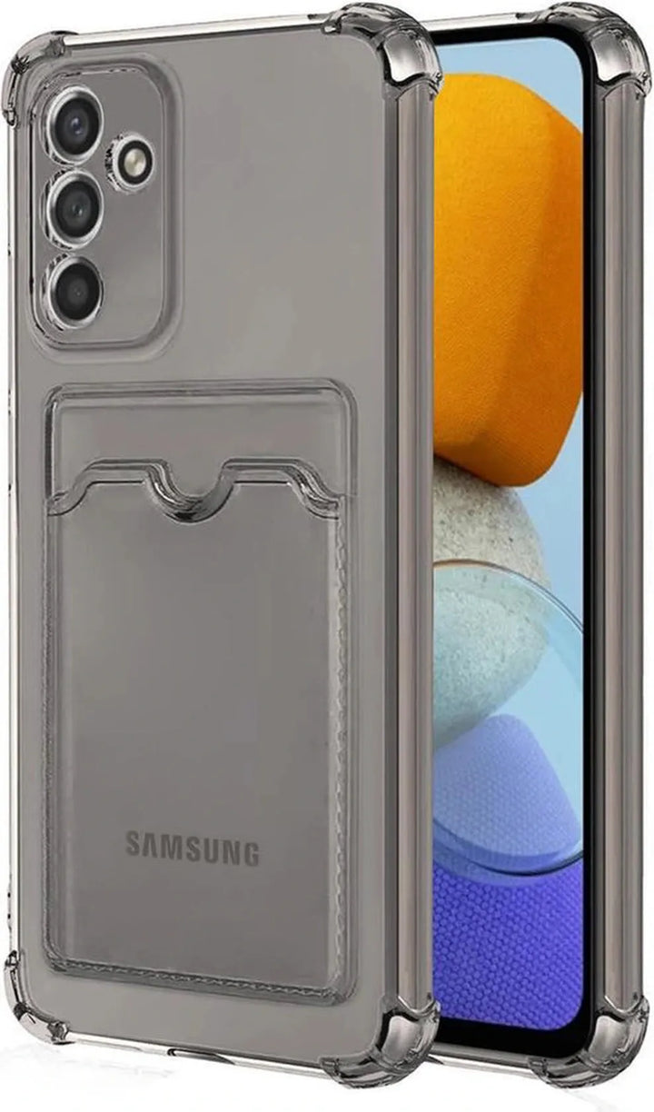 Samsung Galaxy A23 Hoesjes – Schokbestendige TPU Backcover – Kaarthouder Pasjeshouder – Grijs-Ilumina Benelux