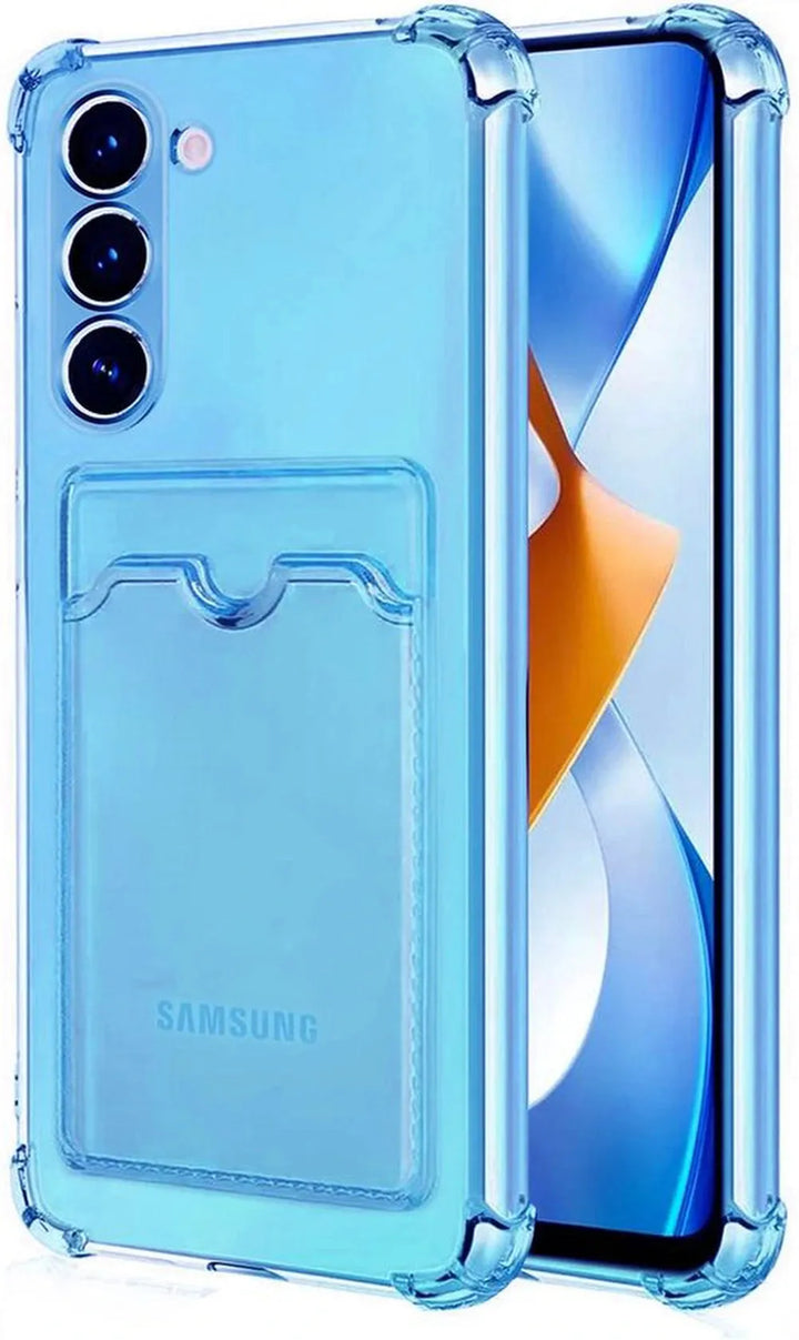 Samsung Galaxy S22 Plus Hoesjes – TPU Backcover – Schokbestendig – Pasjeshouder Kaarthouder – Blauw-Ilumina Benelux