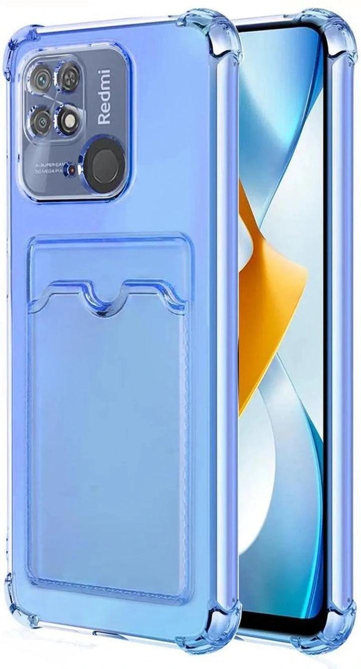 Xiaomi Redmi 10C Hoesjes – TPU Backcover – Schokbestendig – Pasjeshouder – Blauw-Ilumina Benelux