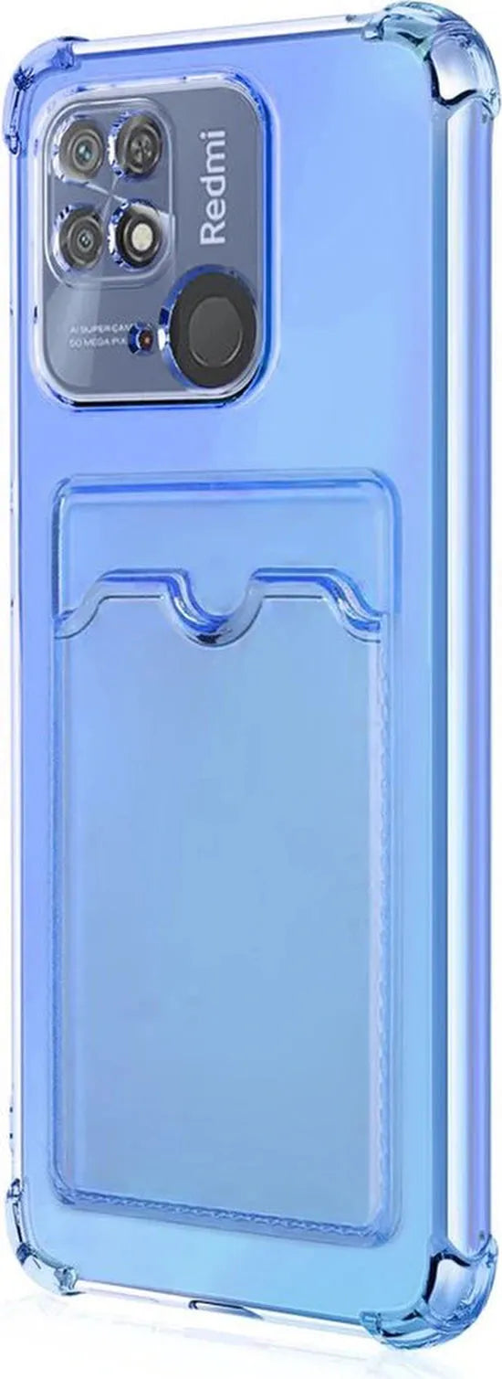 Xiaomi Redmi 10C Hoesjes – TPU Backcover – Schokbestendig – Pasjeshouder – Blauw-Ilumina Benelux