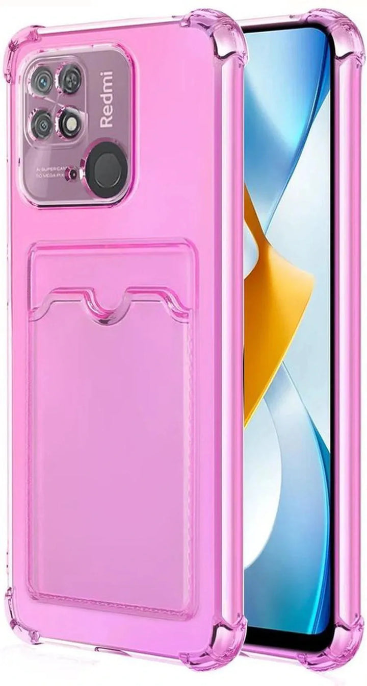 Xiaomi Redmi 10C Hoesjes – TPU Backcover – Schokbestendig – Pasjeshouder – Roze-Ilumina Benelux