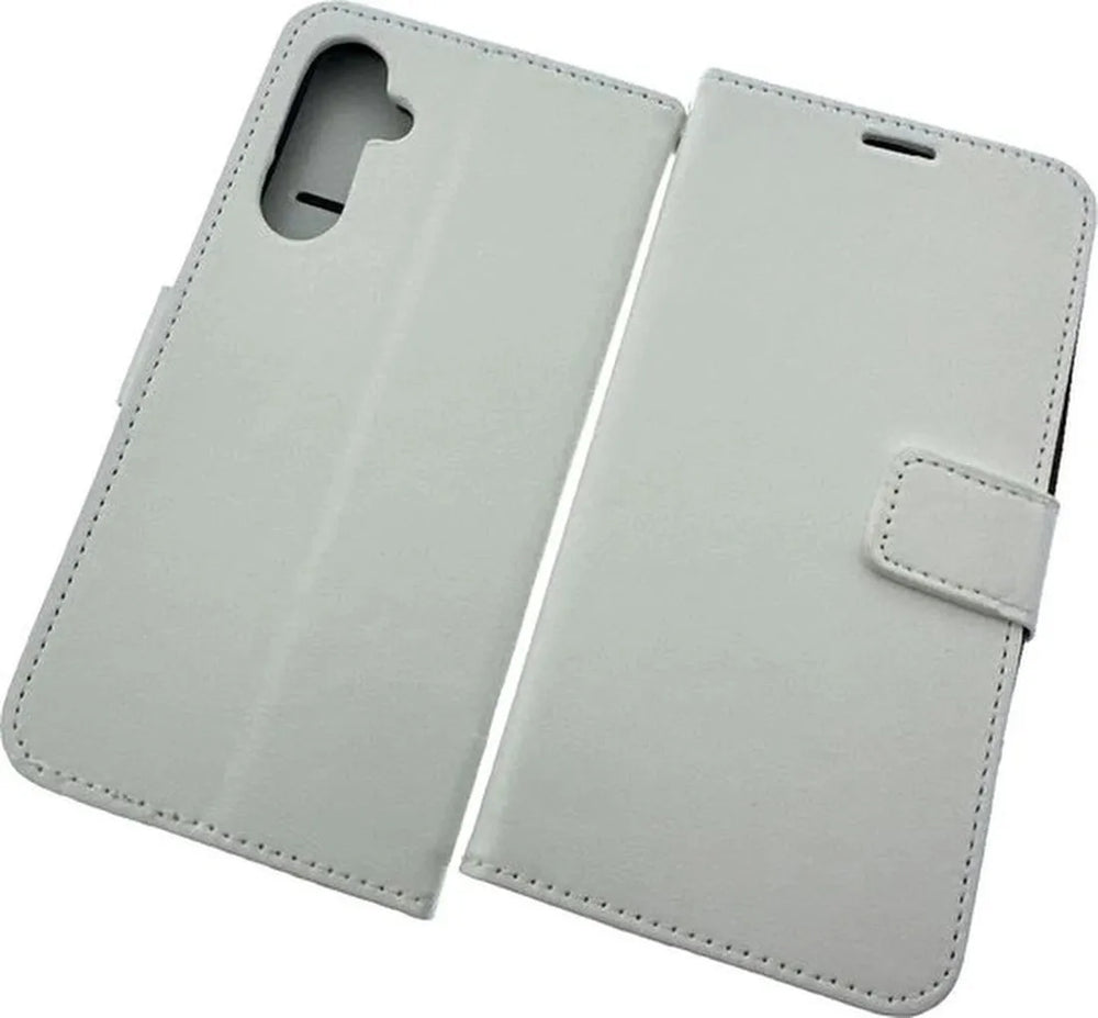 OnePlus Nord CE Hoesjes – Portemonnee Book Case – Pasjeshouder – Magneetsluiting – Wit-Ilumina Benelux