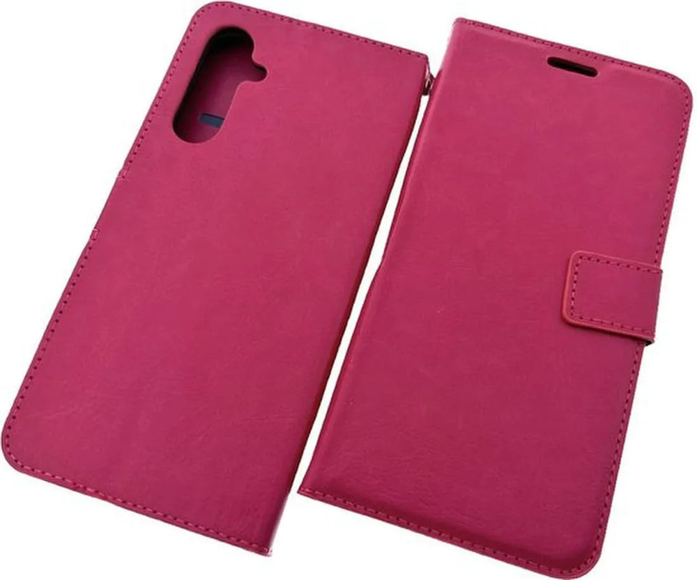 OnePlus Nord CE Hoesjes – Portemonnee Book Case – Pasjeshouder – Magneetsluiting – Roze-Ilumina Benelux