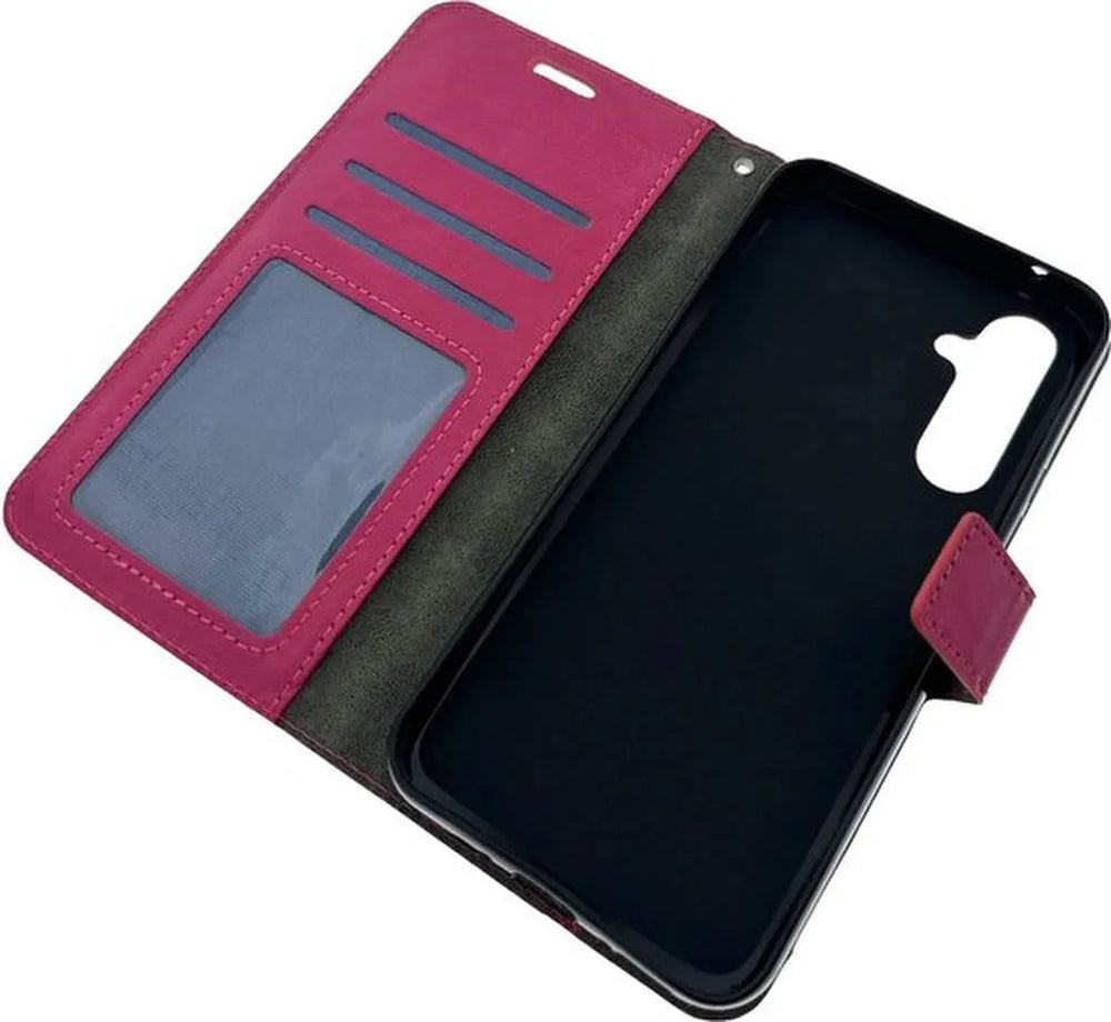OnePlus Nord CE Hoesjes – Portemonnee Book Case – Pasjeshouder – Magneetsluiting – Roze-Ilumina Benelux