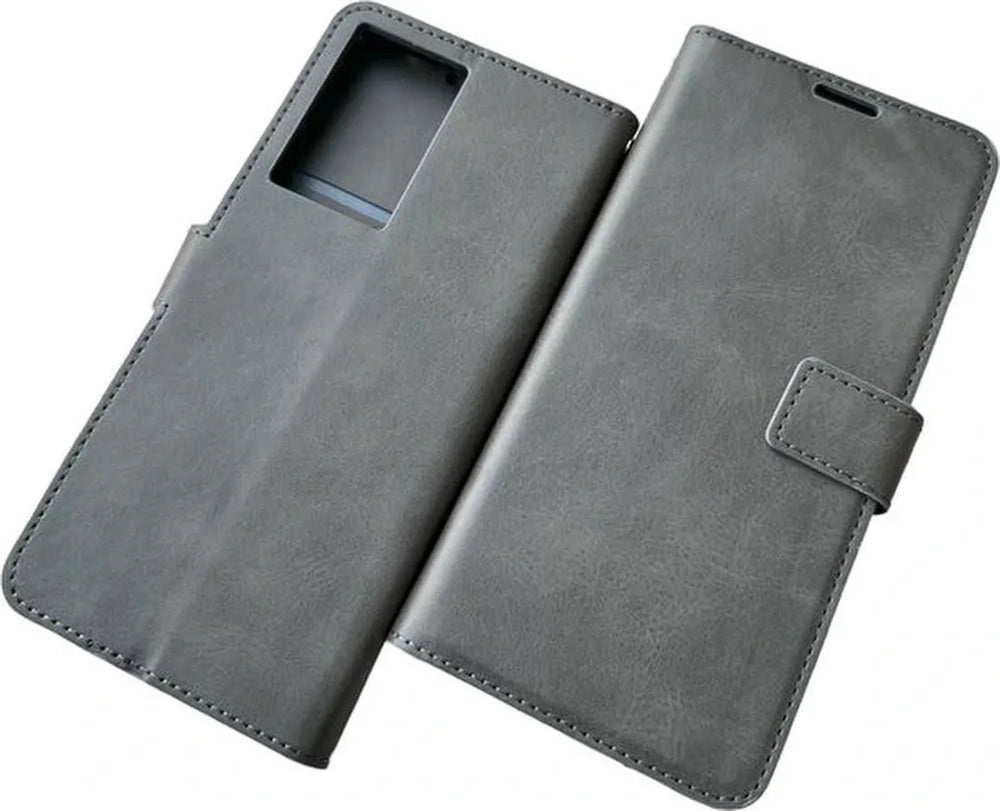 Realme 8 Pro / 8 Hoesjes – Portemonnee Book Case – Pasjeshouder – Magneetsluiting – Grijs-Ilumina Benelux