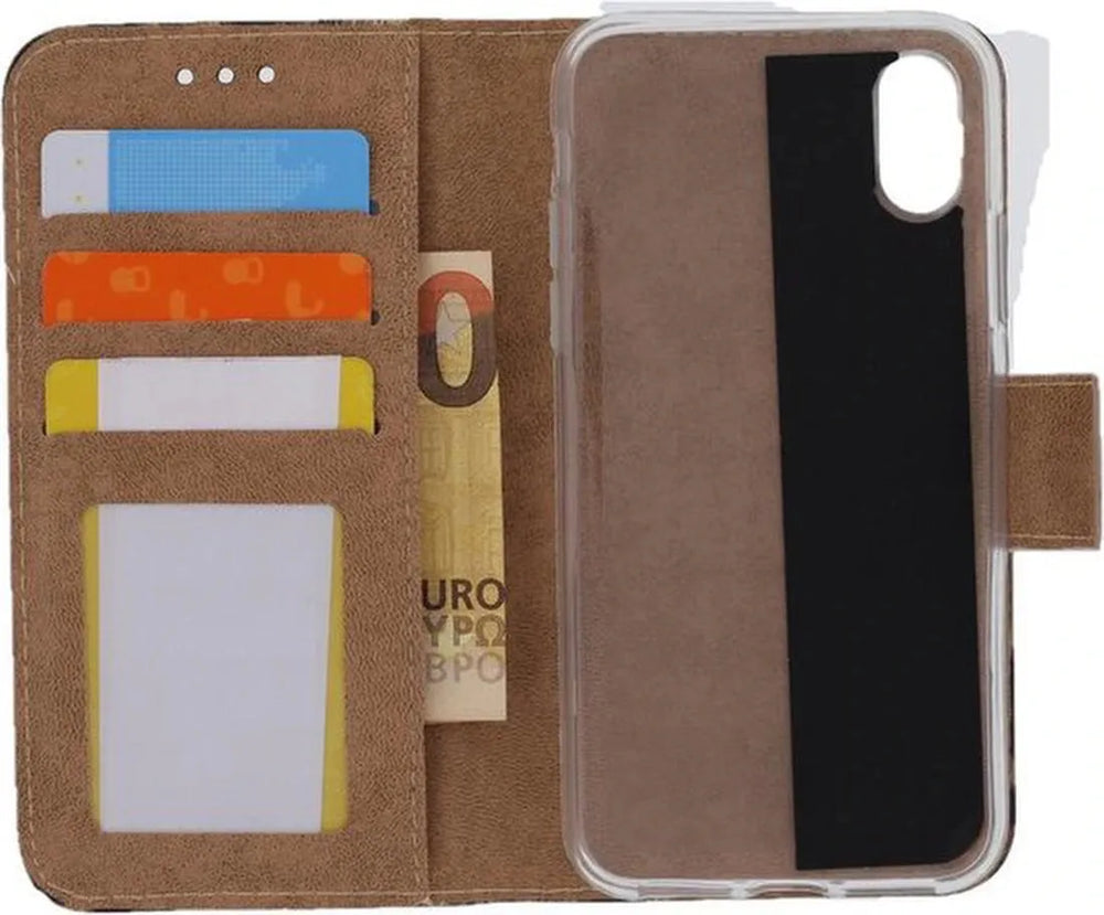 iPhone X / XS Hoesjes – Portemonnee Book Case – Pasjeshouder – Magneetsluiting – Luipaard Print-Ilumina Benelux