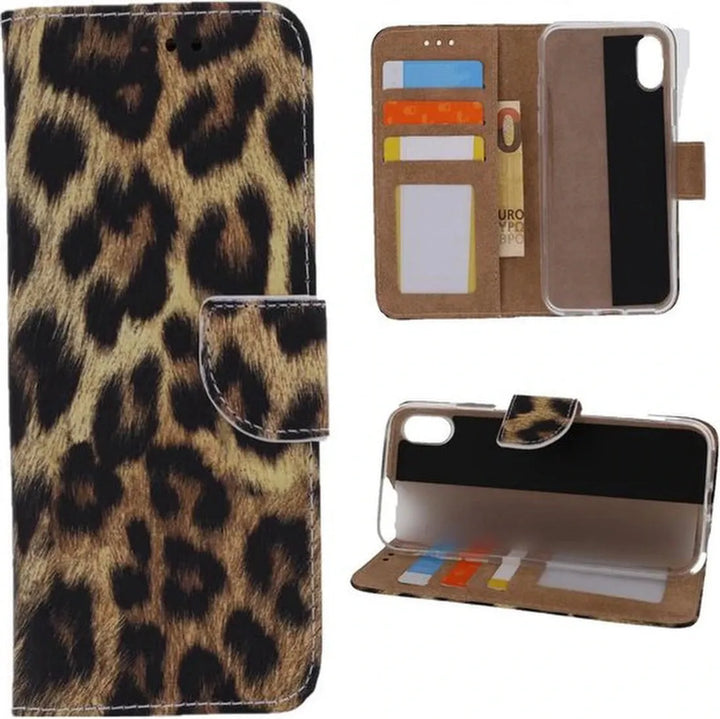 iPhone XR Hoesjes – Portemonnee Book Case – Pasjeshouder – Magneetsluiting – Luipaard Print-Ilumina Benelux
