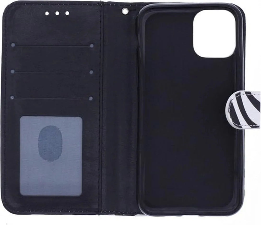 iPhone 11 Hoesjes – Portemonnee Book Case – Pasjeshouder – Magneetsluiting – Zebra Print-Ilumina Benelux