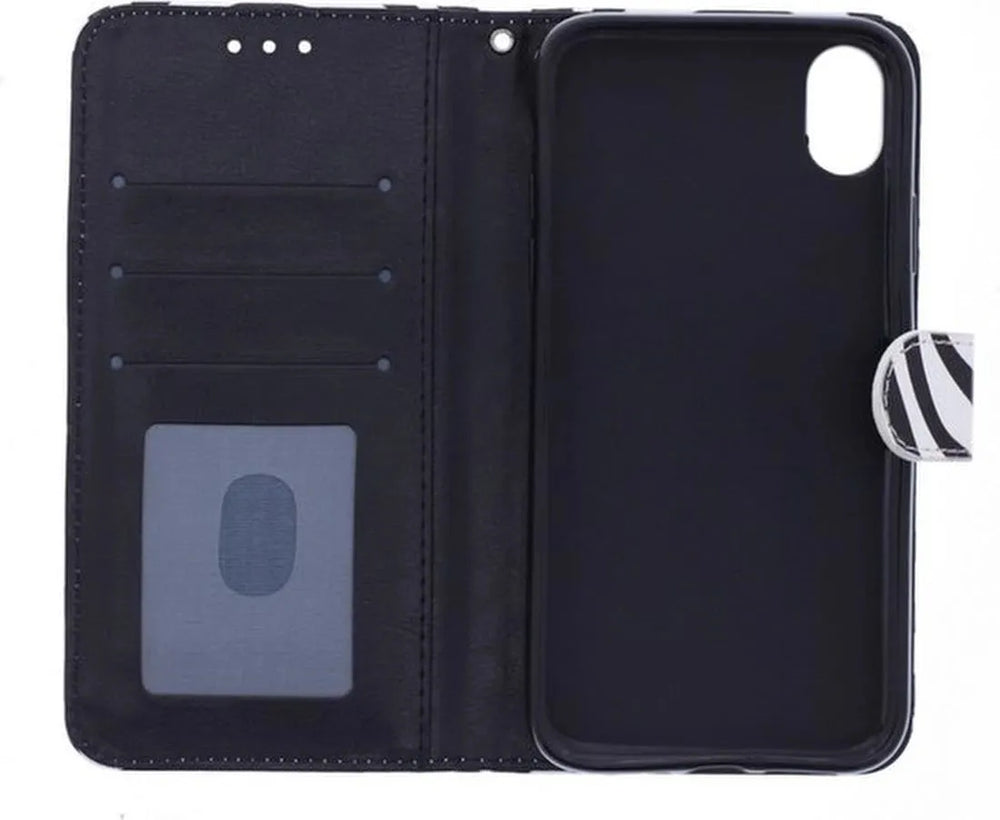 iPhone XR Hoesjes – Portemonnee Book Case – Pasjeshouder – Magneetsluiting – Zebra Print-Ilumina Benelux