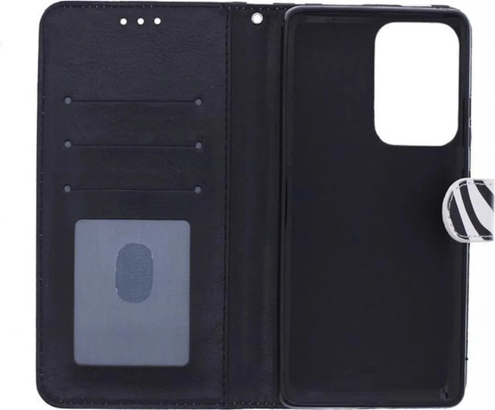 Samsung Galaxy S21 Ultra Hoesjes – Portemonnee Book Case – Pasjeshouder – Magneetsluiting – Zebra Print-Ilumina Benelux