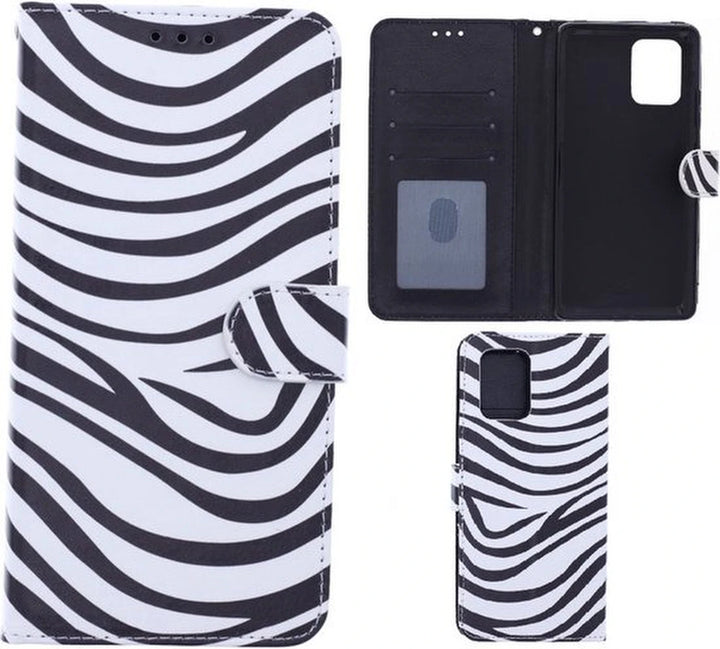 Samsung Galaxy S20 Plus Hoesjes – Portemonnee Book Case – Pasjeshouder – Magneetsluiting – Zebra Print-Ilumina Benelux
