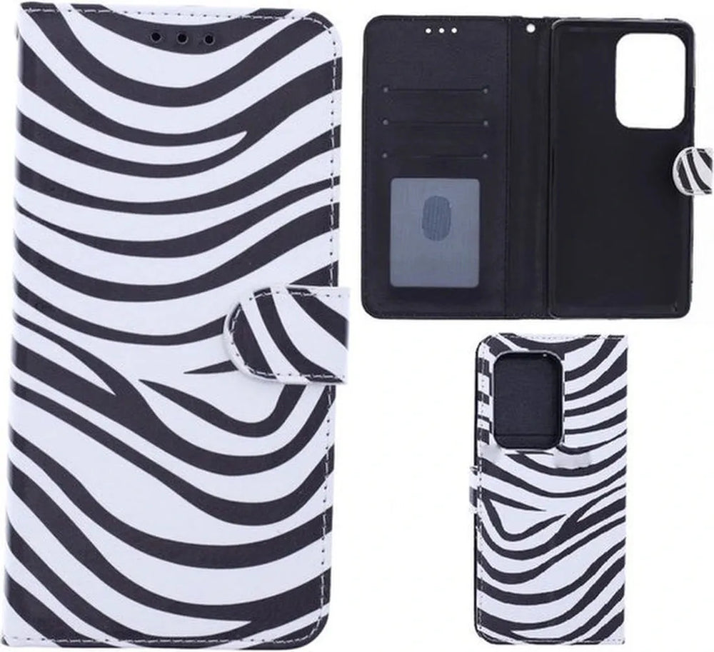 Samsung Galaxy S20 Ultra Hoesjes – Portemonnee Book Case – Pasjeshouder – Magneetsluiting – Zebra Print-Ilumina Benelux