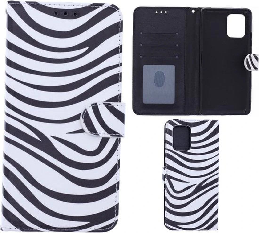 Portemonnee Book Case Hoesje Geschikt voor: Samsung Galaxy A04- Zebra Print