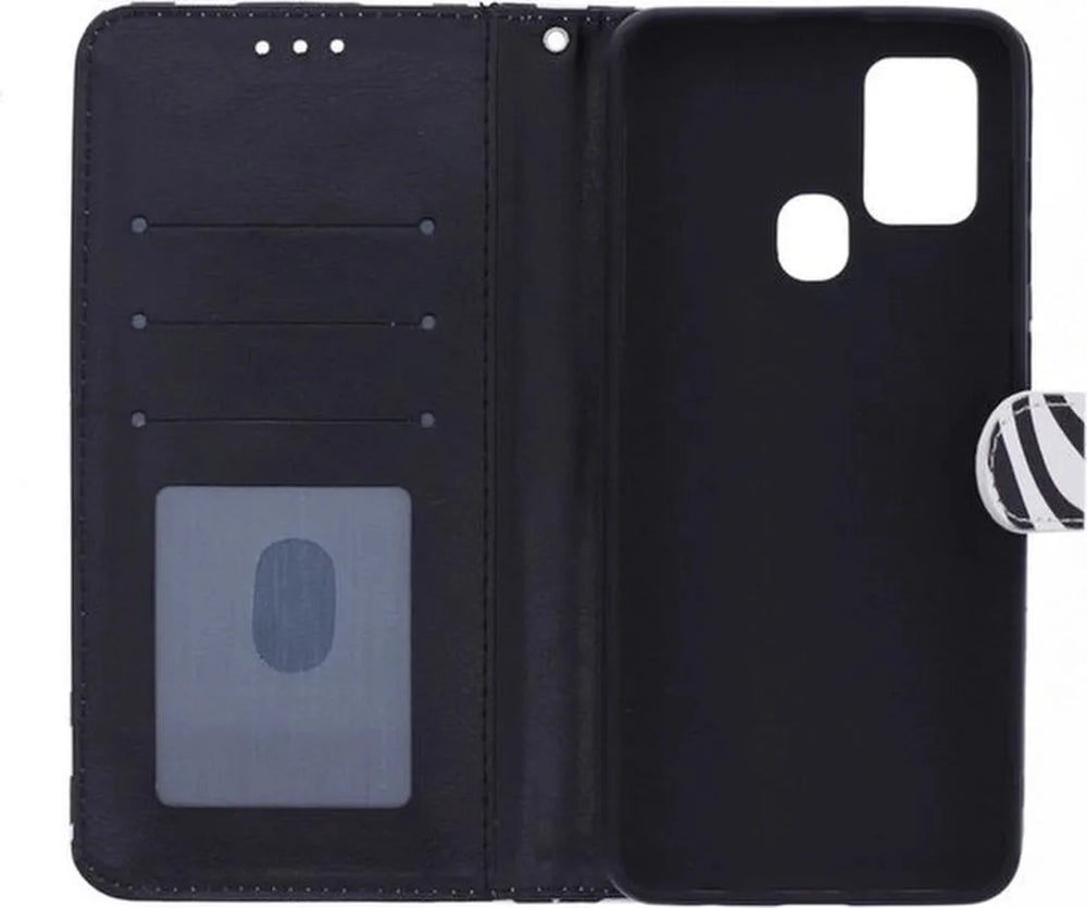 Oppo A53/A53s Hoesjes – Portemonnee Book Case – Pasjeshouder – Magneetsluiting – Zebra Print-Ilumina Benelux