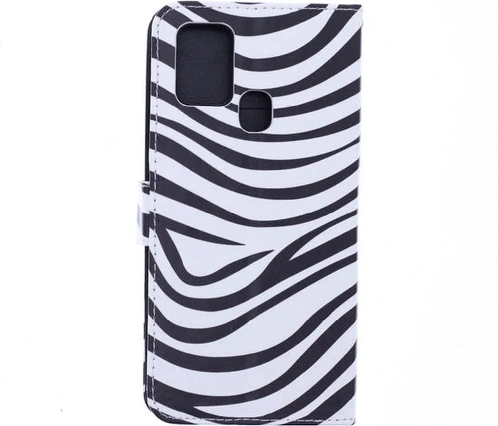Oppo A15/A15s Hoesjes – Portemonnee Book Case – Pasjeshouder – Magneetsluiting – Zebra Print-Ilumina Benelux