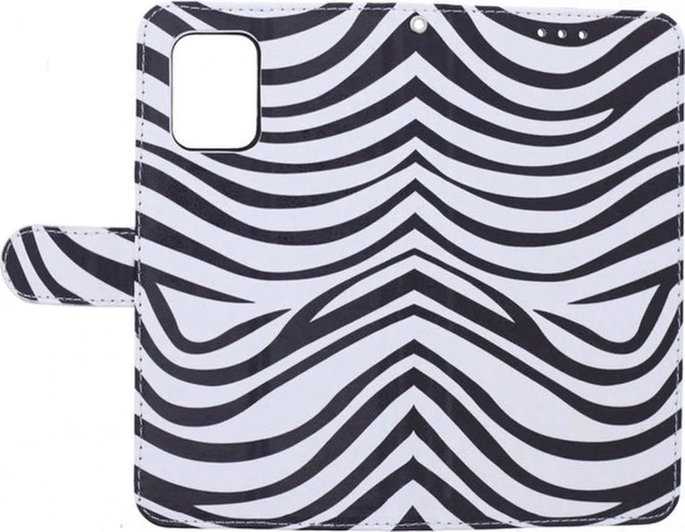 Xiaomi 12 Lite Hoesjes – Portemonnee Book Case – Pasjeshouder – Magneetsluiting – Zebra Print-Ilumina Benelux