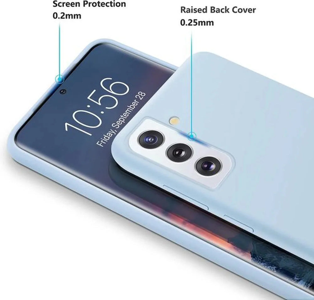 Samsung Galaxy S21 Plus Hoesjes – Liquid Siliconen Backcover – Soft Touch Flexibel – Sky Blauw-Ilumina Benelux