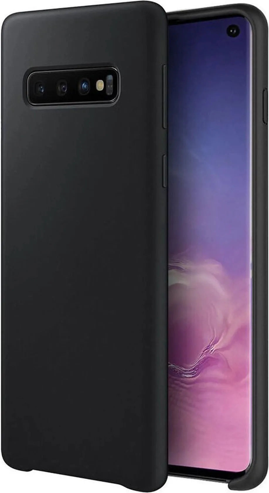 Samsung Galaxy S10E Hoesjes – Liquid Siliconen Backcover – Soft Touch – Flexibel – Zwart-Ilumina Benelux