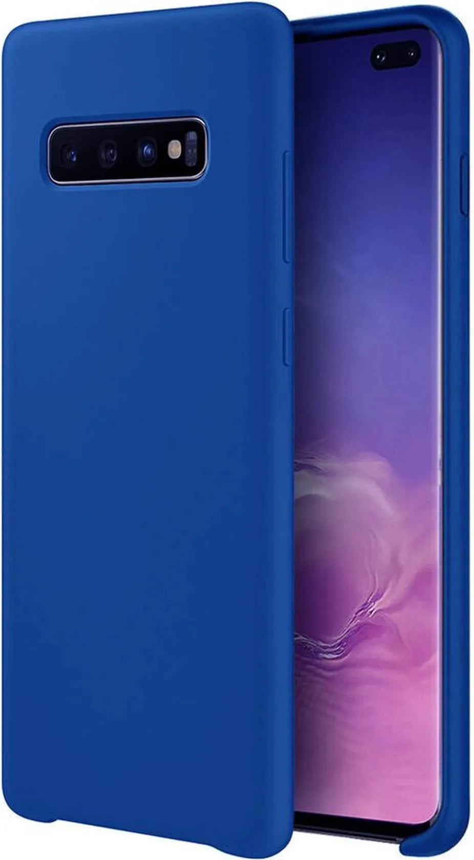 Samsung Galaxy S10 Plus Hoesjes – Liquid Siliconen Backcover – Soft Touch Flexibel – Blauw Azuur-Ilumina Benelux