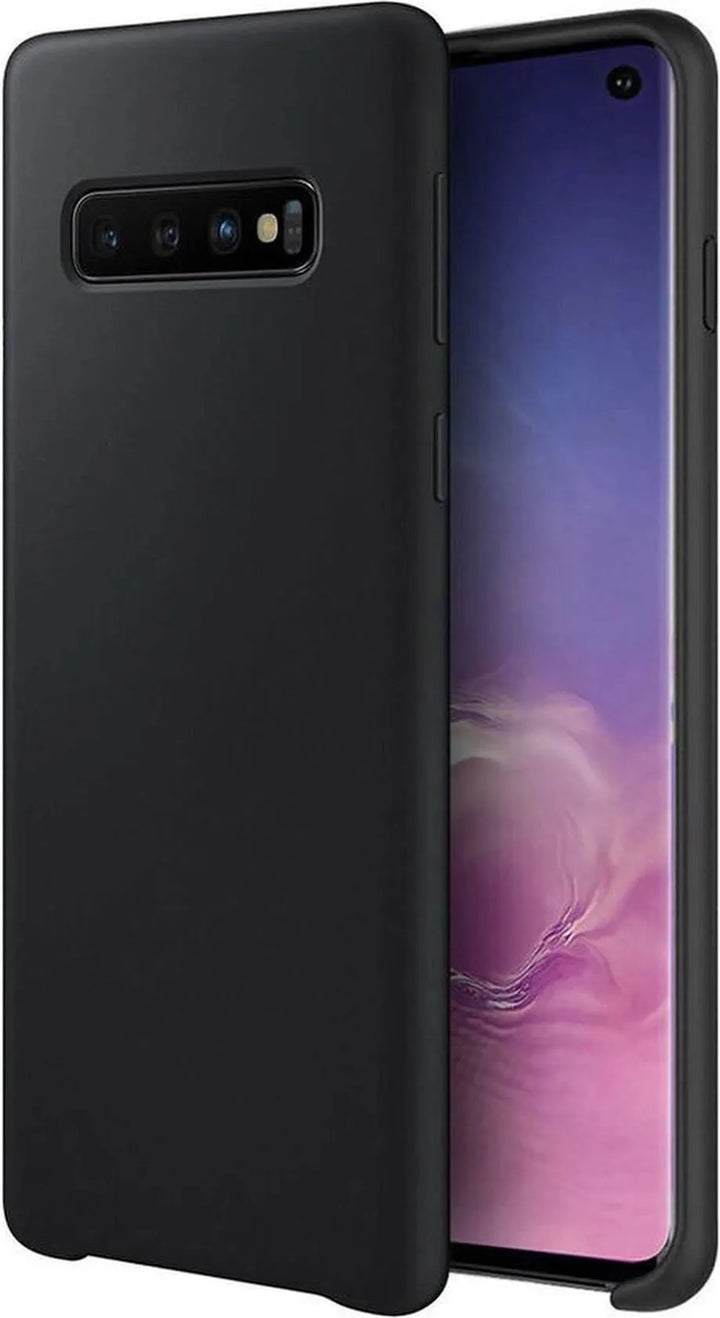 Samsung Galaxy S10 Plus Hoesjes – Liquid Siliconen Backcover – Soft Touch – Flexibel – Zwart-Ilumina Benelux